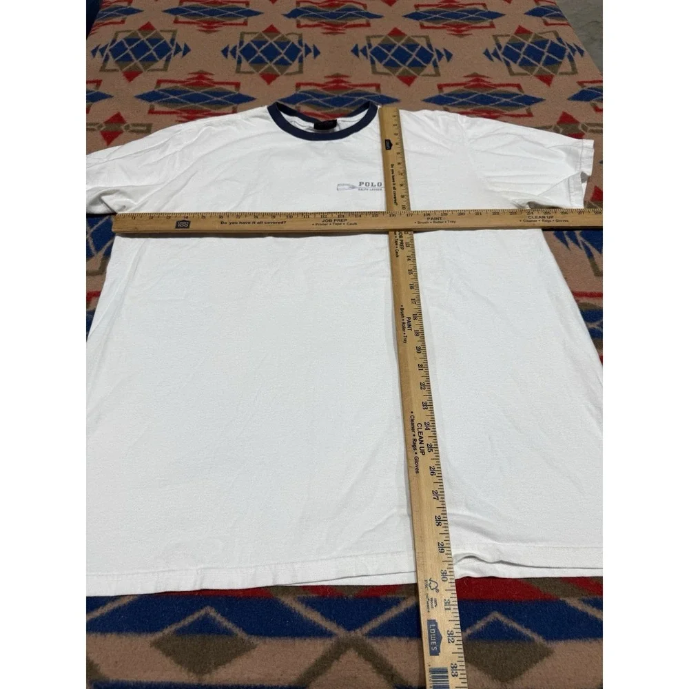 Vintage 90s Polo Ralph Lauren Kayak Oar T-Shirt XL Men's White‎ Short Sleeve